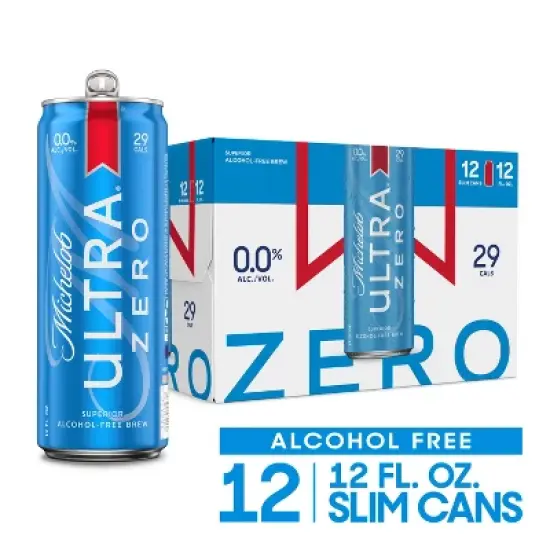 Michelob ULTRA Zero Non-Alcoholic Beer - 12pk/12 fl oz Cans image {1}