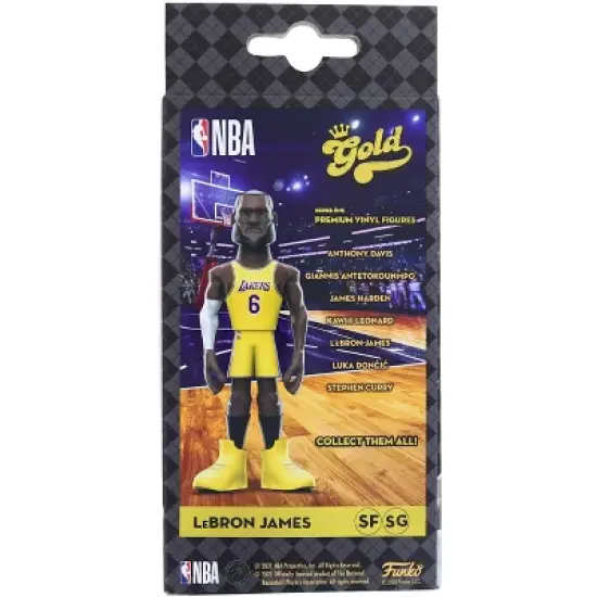 Funko LA Lakers NBA Funko Gold 5 Inch Vinyl Figure | LeBron James Chase image {1}