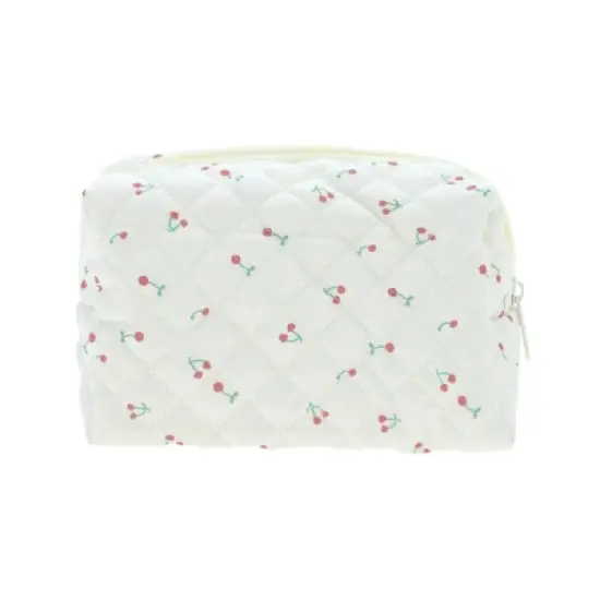 Unique Bargains Cherry Makeup Bag White 1 Pc image {3}
