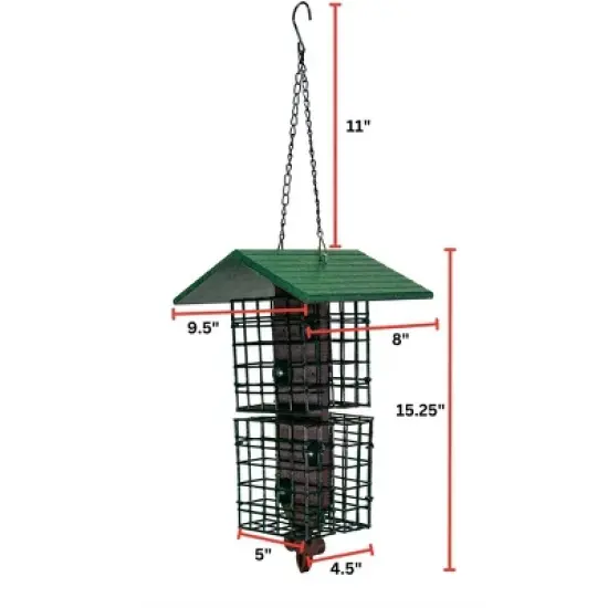 JCs Wildlife Quad Fleur de Lis Suet Feeder with Roof image {5}