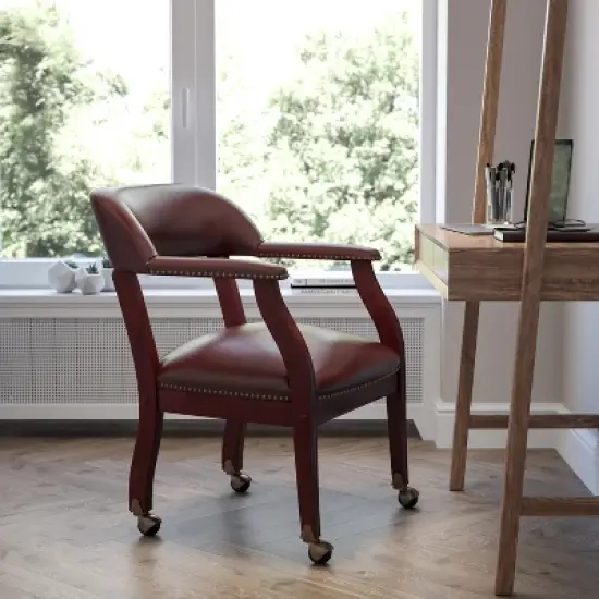 Emma and Oliver Conference Chair with Accent Nail Trim  and Casters image {1}