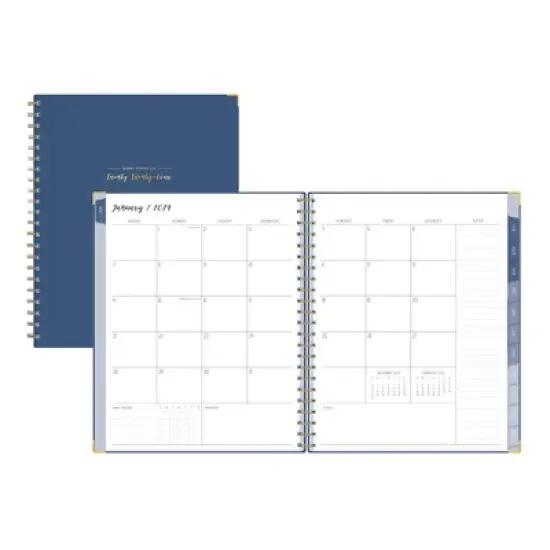Ivory Paper Co 2024 Planner 11"x8.5" Weekly/Monthly Wirebound Navy image {3}
