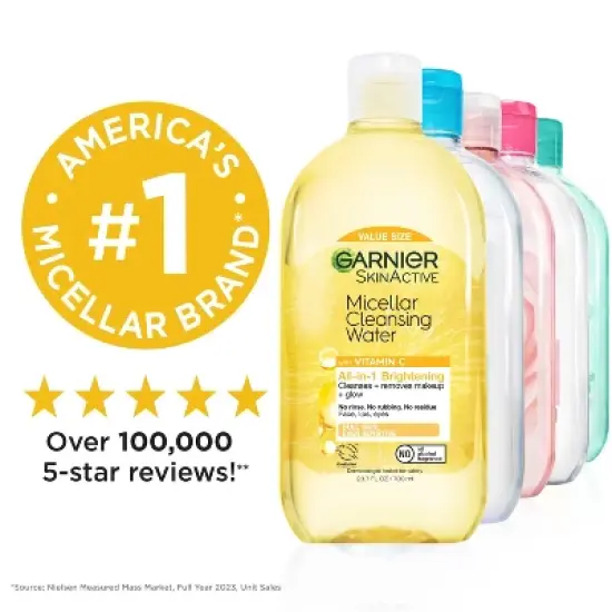 Garnier Brightening & Hydrating Micellar Water with Vitamin C Makeup Remover image {5}
