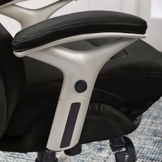 Back N Motion Health & Wellness Managers Chair Black Leather - Serta image {8}