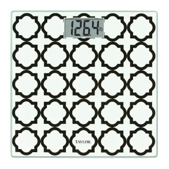 Taylor&reg; Precision Products Digital Glass Bathroom Scale with Black/White Lattice, 400-Lb. Capacity in Multicolored image {4}