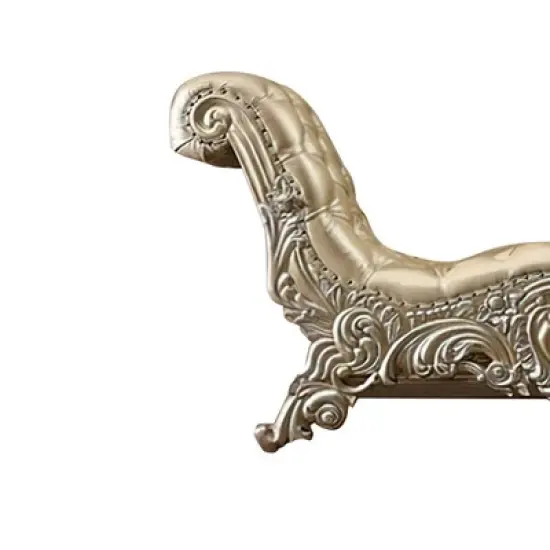 75" Vatican PU Bench Light Gold/Champagne Silver Finish - Acme Furniture image {2}