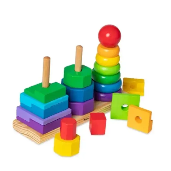 Melissa & Doug Geometric Stacker - Wooden Educational Toy image {3}
