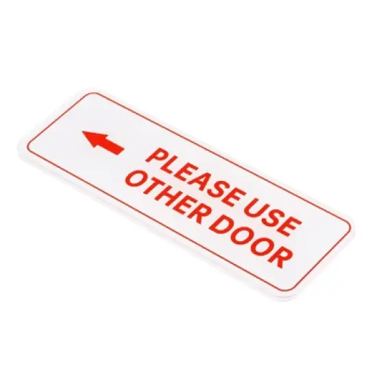 Unique Bargains Self-Adhesive Decor Business Please Use Other Door Left Arrow Sign image {2}