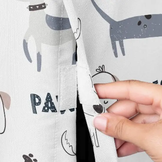 Sweet Jojo Designs Gender Neutral Unisex Dog Crate Kennel Cover 30in. Cartoon Puppy Grey Blue and White image {2}