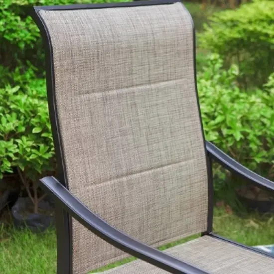 3pc Patio Dining Set with Small Square Table & 360 Swivel Padded Arm Chairs - Captiva Designs: Weather-Resistant Outdoor Furniture image {6}