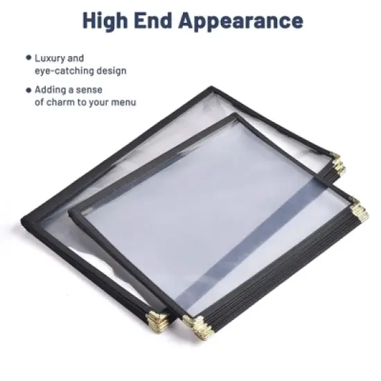 WeChef 30 Pack Menu Covers 8.5 x 11" Book Style 6 Pages 12 Views Restaurant Cafe image {4}