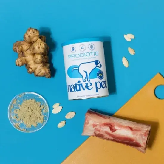 Native Pet Probiotic Supplement Powder with Bone Broth for Dogs - 4.1oz image {2}