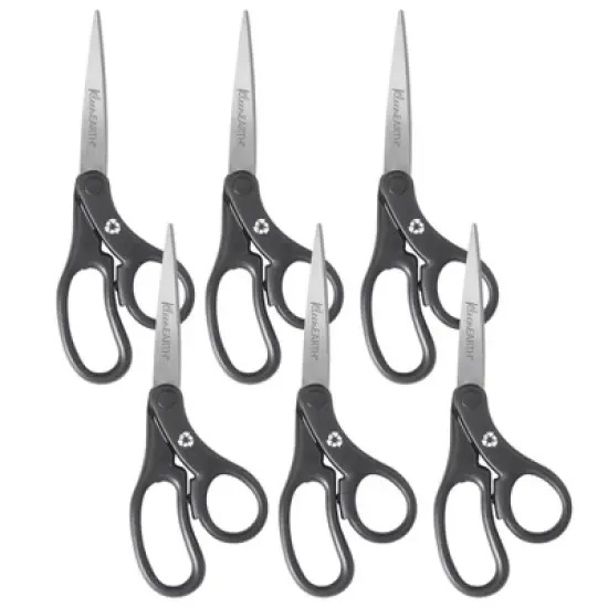 Westcott&reg; KleenEarth&reg; Basic 8" Scissors, Bent, Pack of 6 image {4}
