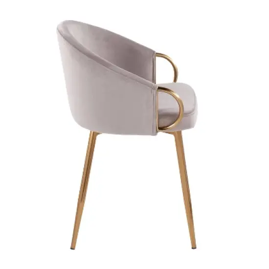 Claire Velvet/Steel Dining Chair Gold/Silver - LumiSource image {1}