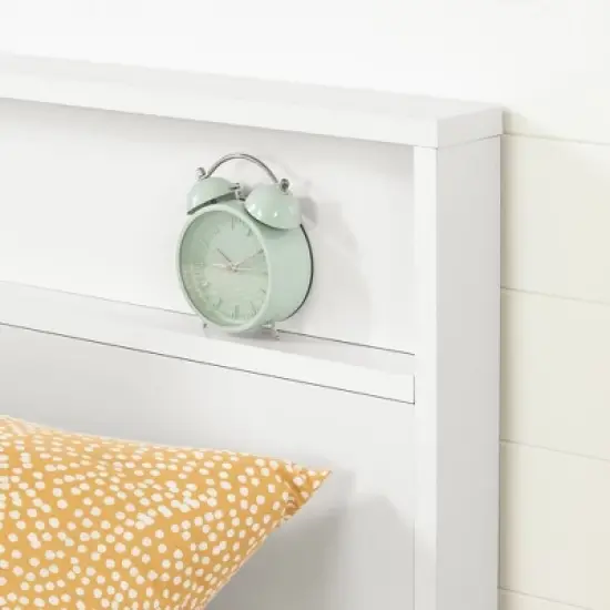 Full/Queen Kanagane Headboard with Shelf Pure White - South Shore image {3}