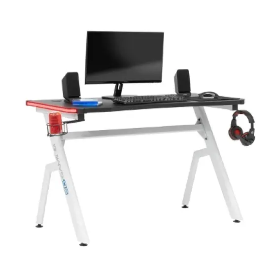 Icon PC Gaming Desk with Built-in Charging Station and LED Lights Black - SD Gaming image {20}