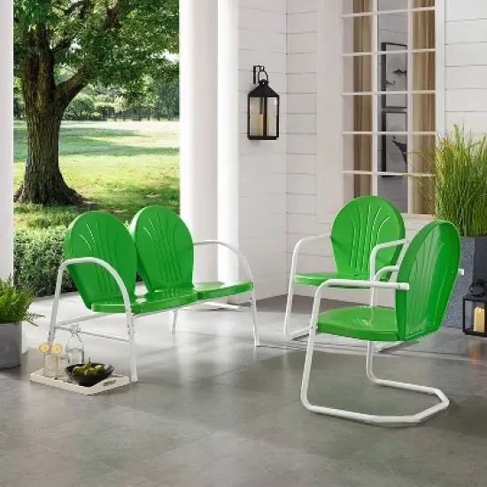 Griffith 3pc Outdoor Seating Set - Kelly Green - Crosley image {1}