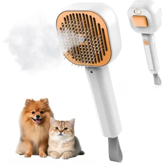 BABYYER Cat Steam Brush，3 In 1 combs for indoor cats，pet steam brush for shedding,Dog shedding for Long and Short Hair Dogs and Cats Pet Grooming image {11}