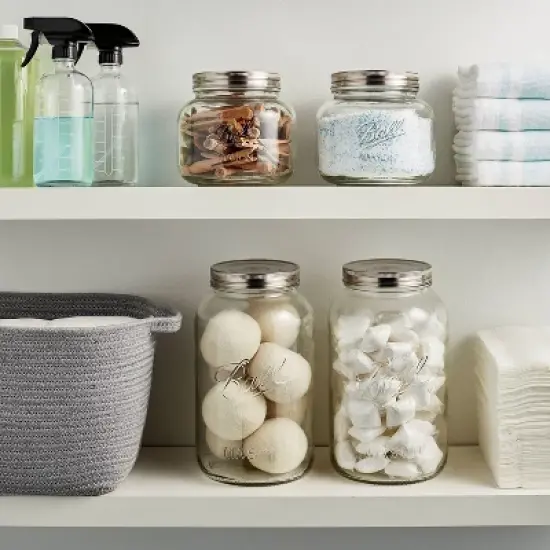 Ball 64oz Glass Half Gallon Storage Jar Clear: Dishwasher-Safe, Wide Neck, 6" Height, 2.5 lbs image {8}