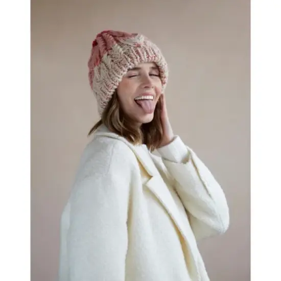 Shiraleah Spencer Pink Ombre Knit Beanie image {2}