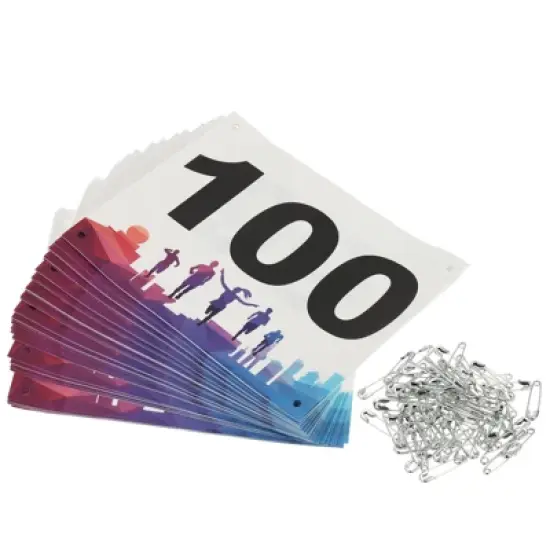 Unique Bargains Waterproof Reusable Tearproof Running Bib Numbers Multicolor 7x6 Inch 100 Pcs image {6}