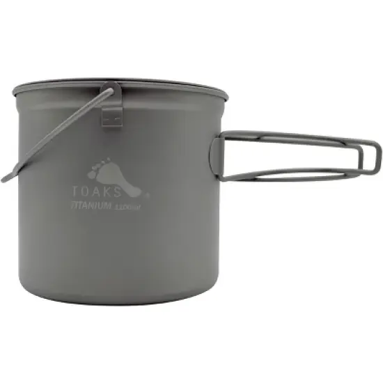 TOAKS 1100ml Titanium Camping Cooking Pot with Bail Handle and Lockable Lid image {3}