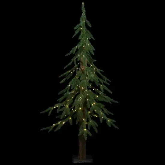Northlight Pre-Lit Medium Alpine Artificial Christmas Tree - 4' - Clear LED Lights image {2}