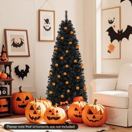 Costway 6 FT Artificial Halloween Tree with 618 Branch Tips 280 Warm White LED Lights image {3}