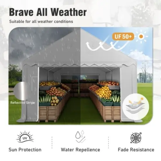 Captiva Designs 13&rsquo;x26&rsquo; & 13&rsquo;x32&rsquo; Heavy-Duty Canopy Tents &ndash; Waterproof, UV Resistant with Vents & Sidewalls for Events, Markets, Weddings, and Parties image {2}