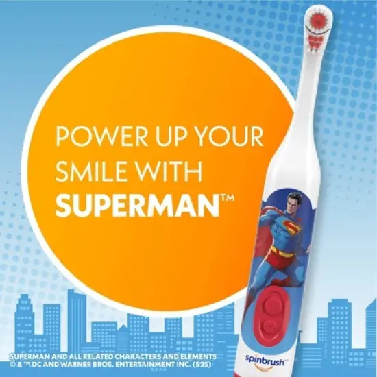 Spinbrush Kids' Superman Electric Toothbrush image {1}