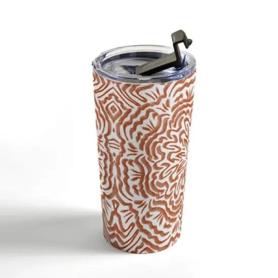 Marta Barragan Camarasa Terracotta strokes pattern Travel Mug 20 oz Stainless Steel Travel Mug - Deny Designs image {3}