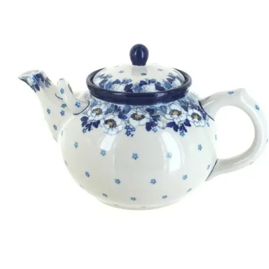 Blue Rose Polish Pottery 444 Ceramika Artystyczna Large Teapot image {7}