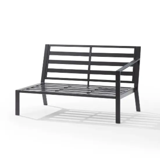 Clark Outdoor Steel Right Side Loveseat Charcoal/Matte Black - Crosley image {7}
