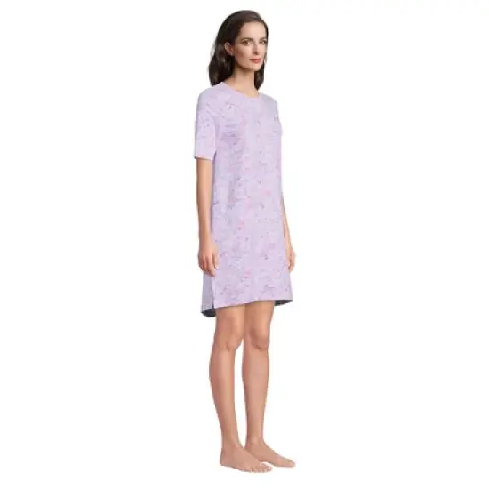 Lands' End Women's Short Sleeve Above the Knee Knit T-Shirt Nightgown image {2}