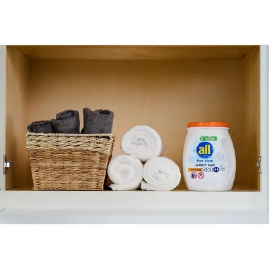 All Mighty Pacs Free Clear Laundry Detergent Pacs with OXI Stain Removers - 56ct/39.5oz image {4}