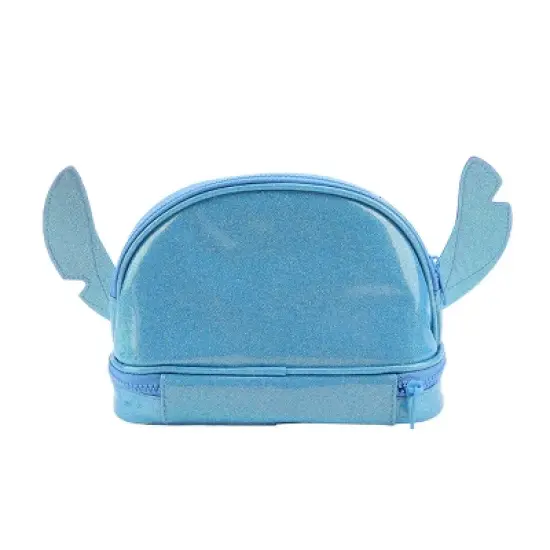 Lilo & Stitch Stitch Head Blue Glitter 6&rdquo; Cosmetic Pouch image {4}