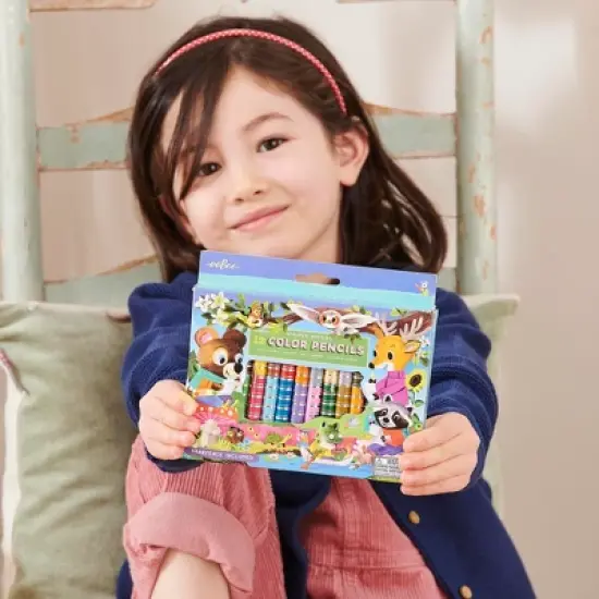 eeBoo: Striped Biggies Double-Sided Color Pencils Set, Woodland Friends, 12 pcs image {3}