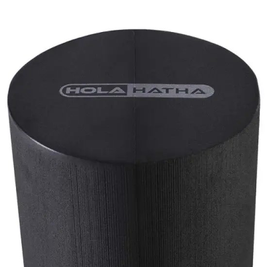 HolaHatha Portable Solid High Density EVA Foam Roller for Deep Tissue Back Massage, Calf Therapy, Glute Massaging, Back Pain, and Leg Recovery, Black image {2}