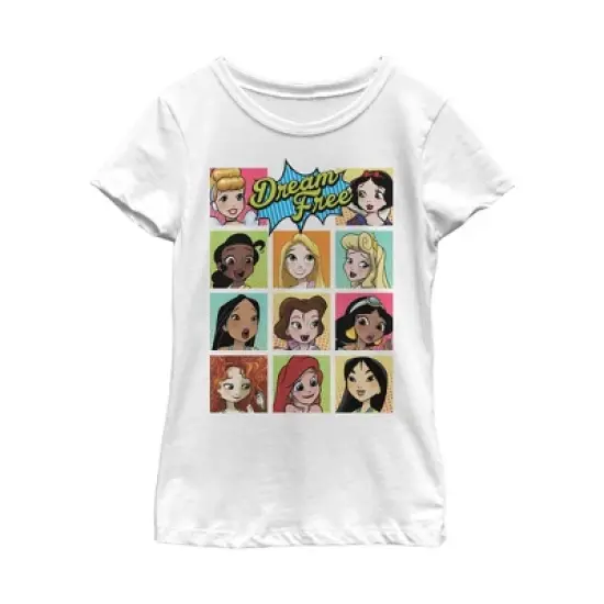 Girl's Disney Princesses Dream Free Squares T-Shirt image {3}