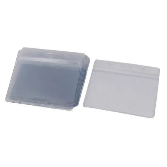 Unique Bargains Plastic Durable Water Resistant Badge Holders Clear 10 Pcs image {3}