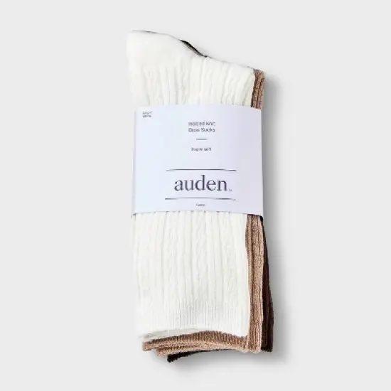 Women's Ultra Soft Everyday Cable 4pk Crew Socks - Auden&trade; 4-10 image {1}