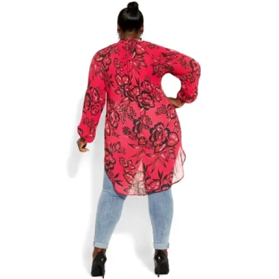 Women's Plus Size Cherry Bloom Top - cherry | CITY CHIC image {1}
