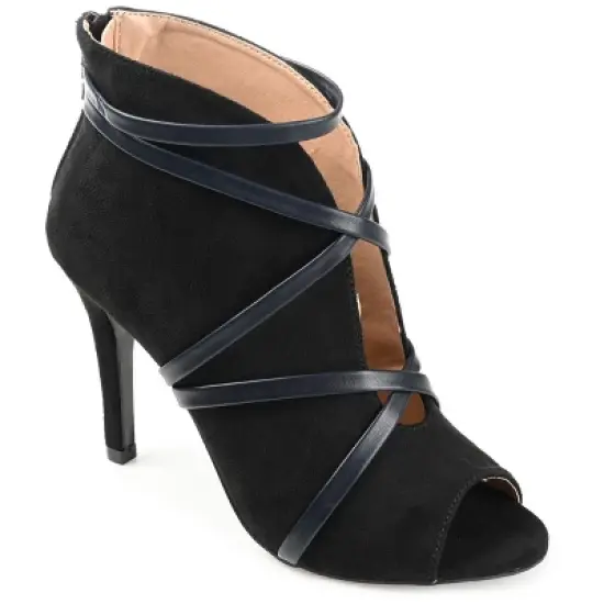 Journee Collection Womens Samara Back Heel Zip Peep Toe Stiletto Booties image {9}