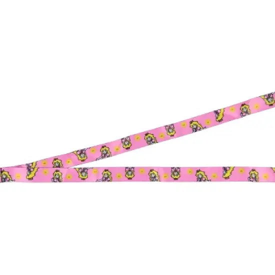 Nintendo Super Mario Princess Peach ID Badge Holder Lanyard w/ Rubber Charm image {3}