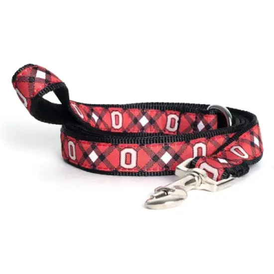 The License House Ohio State Buckeyes Dog Plaid Leash image {1}