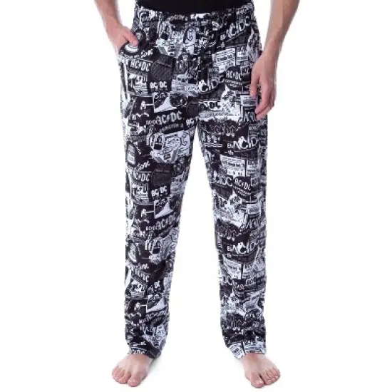 AC/DC Pajama Pants Men's Allover Band Tour Poster Loungewear Sleep Pants Multi image {4}