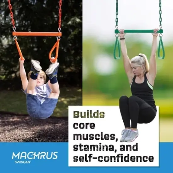 Machrus Swingan Trapeze Swing Bar with Vinyl Coated Chain - Fully Assembled image {4}