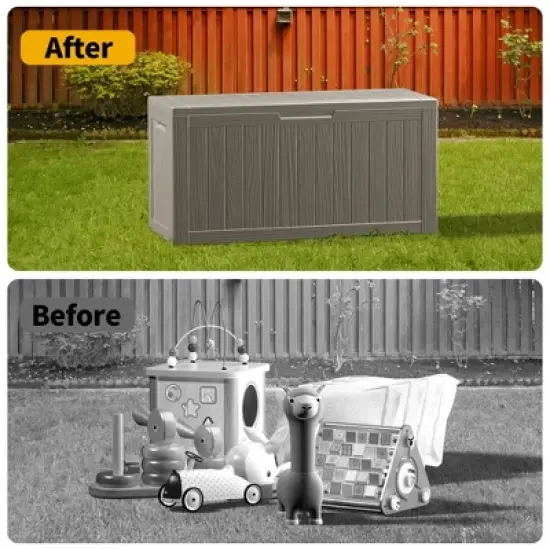 Chic Crate - 46.3'' W 80 Gallons Water Resistant Resin Lockable Deck Box image {8}