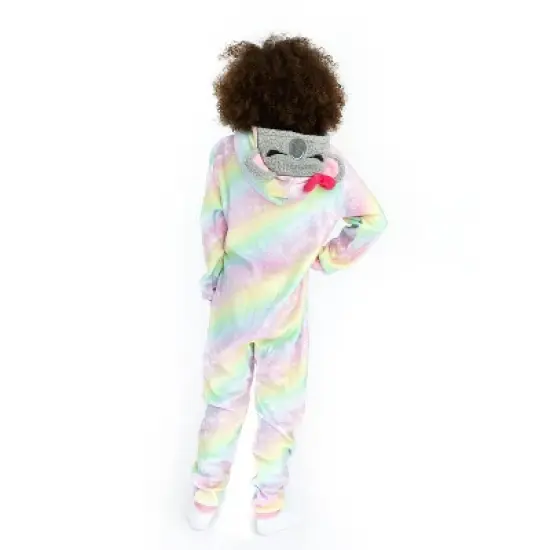 Sleep On It Girls Ombre Koala Bear Zip-Up Hooded Sleeper Pajama with Built Up 3D Character Hood image {4}