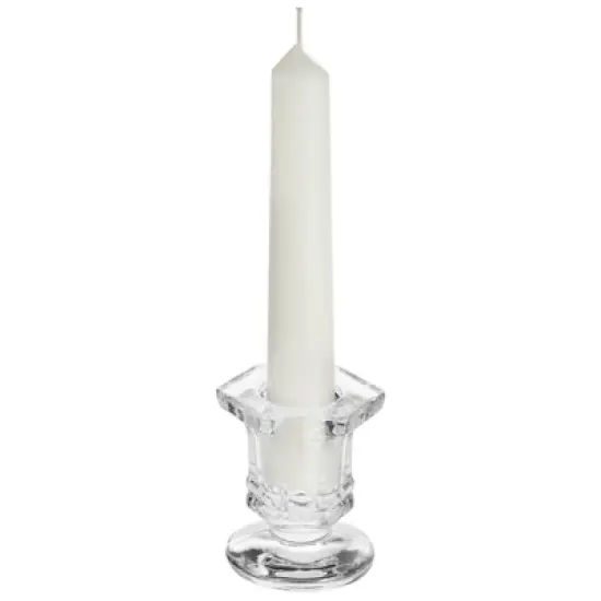 Crystal Glass Candle Holders Set of 12, Clear Taper Candlestick Pillar Candle Holder 2"x2"x2.3" image {5}